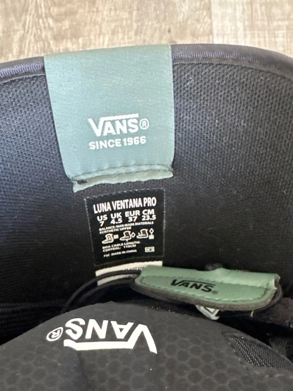 Vans Black Winter Boots with Brown Sole and Teal Accent